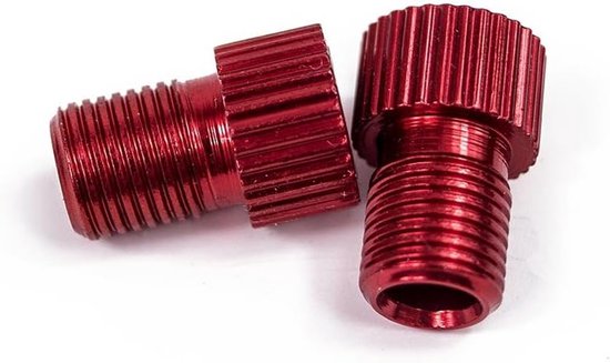 Fietspomp Adapter - Ventiel Verloopstuk - Banden Oppompen - Messing Met Afdichting - 2 Stuks - Rood