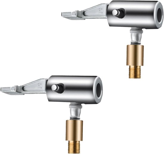 Fietspomp Adapters - Ventiel Opzetstukken - Banden Oppompen - Lekvrije Bevestiging - Set van 2 - Zilver