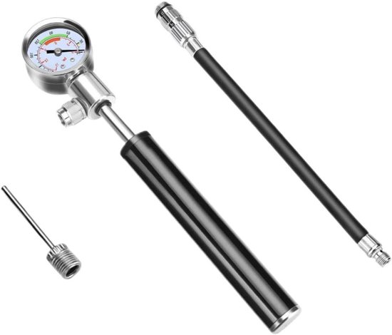 Fietspomp - Bandenpomp - Fietsbanden Oppompen - Met Manometer - 19.5 x 4 x 2 cm - Diverse Kleur