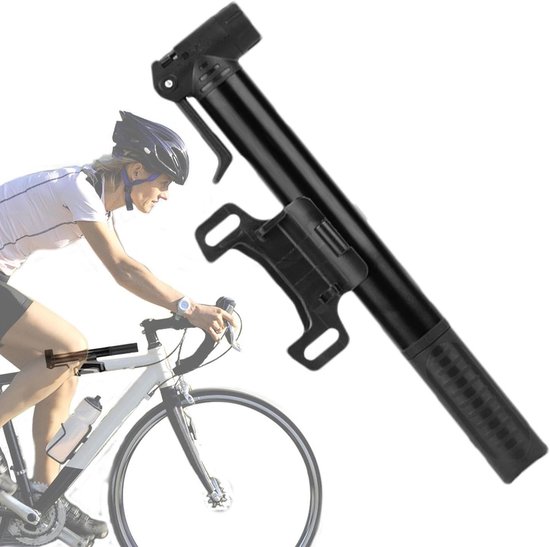 Fietspomp - Bandenpomp Framepomp - Fietsbanden Oppompen - Lichtgewicht Aluminiumlegering - 24 cm - Zwart