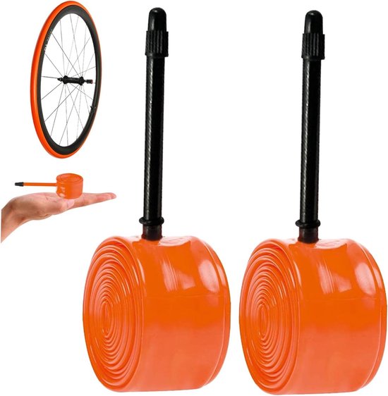 Fietspomp Binnenband - Fietsband Binnenband - Fietsreparatie Onderweg - Lichtgewicht TPU Materiaal - 700x18-32c - Oranje