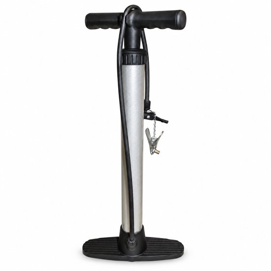 Fietspomp Classic - Zilver - Vloerpomp voor Dunlop, Presta en Schrader