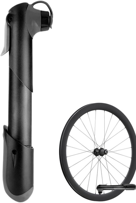 Fietspomp Compact - Lichtgewicht pomp - Banden oppompen - Met drukmeter - 18 cm - Zilver