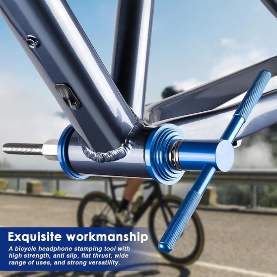 Fietspomp en Drukgereedschap voor Stuurset, Fietsonderhoud en Mountainbike Accessoires, Inclusief Centrale Bewegingstool