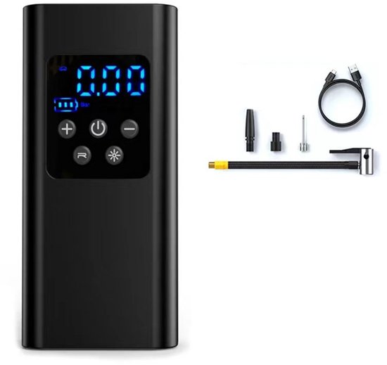 Fietspomp - fietspomp elektrisch - fietspompen - 150PSI elektrische luchtpomp - 6000mAh - Batterijcompressor - Mini draagbare fietsluchtpomp - voor banden, auto's, fietsen, motorfietsen van Merkloos