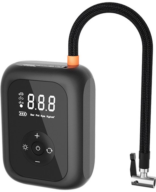 Fietspomp - fietspomp elektrisch - fietspompen - Draadloze autobandenpomp - Elektrische fietspomp - Draagbare luchtcompressor met LCD-scherm - 150 PSI - Bandenpomp voor auto, fiets, motorfiets en bal