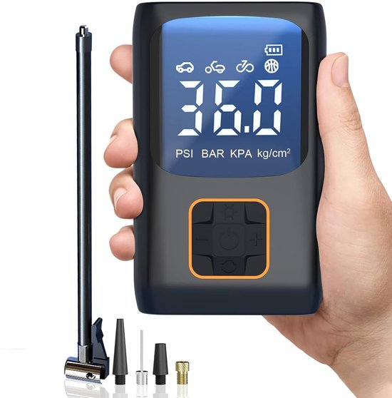 Fietspomp - fietspomp elektrisch - fietspompen - Elektrische luchtpomp - Elektrische fietsluchtpomp - Kleine compressor voor fietsen - met led-lampje - 150 PSI - voor fietsen, auto's, motoren en zwembaden
