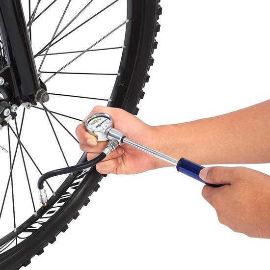 Fietspomp hogedrukluchtpomp van aluminiumlegering met houder riem - geschikt voor fietsen - basketbalventiel .