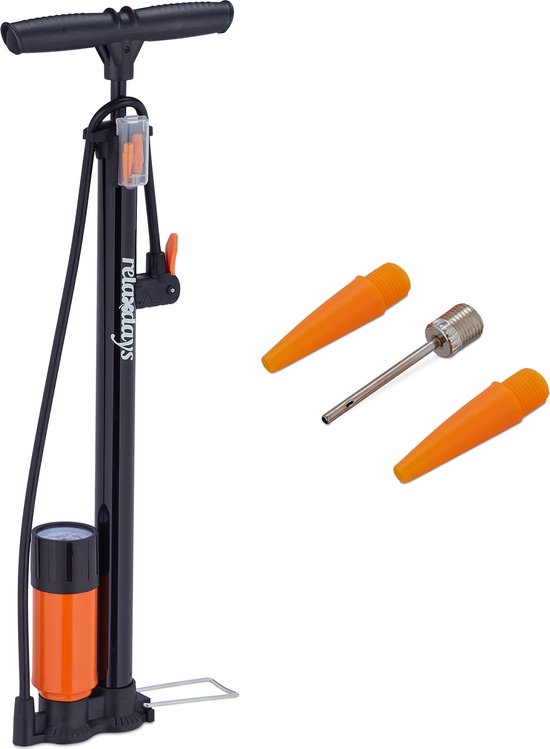 fietspomp manometer - dubbele kop - 3 adapters - hogedruk - universeel - vloerpomp