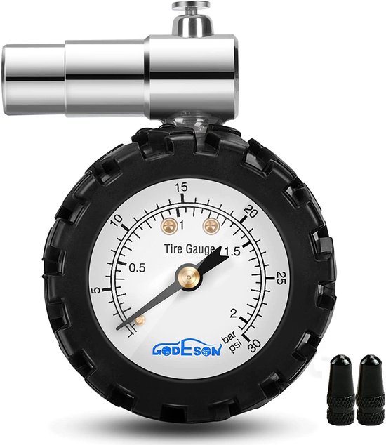 Fietspomp manometer - Presta ventiel - Mechanisch - Nauwkeurige drukmeting tot 30PSI - ShopVlot