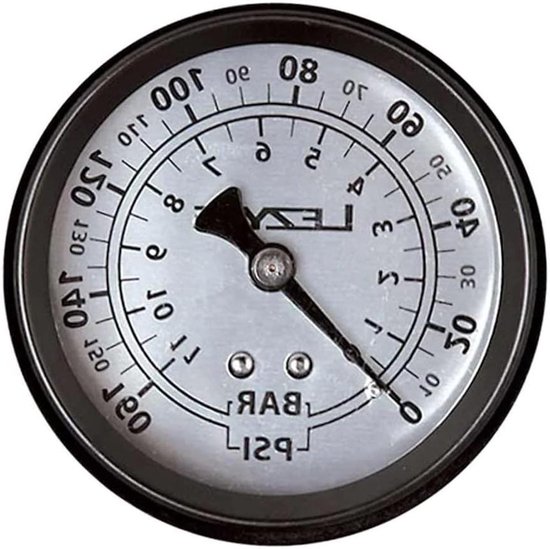 Fietspomp Manometer - Reserveonderdeel Pompen - Fietsbanden Oppompen - Inclusief Lijm O-ringen - 160psi - Zwart Zilver