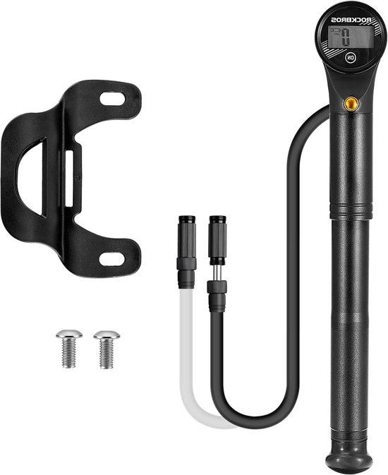 Fietspomp met drukmeter - Draagbare Mini Pomp voor Fietsbanden - Max. 320PSI Hogedruk Presta &Schrader - Verstelbare Luchtpomp met Elektronische Drukweergave fietspomp met drukmeter van Merkloos