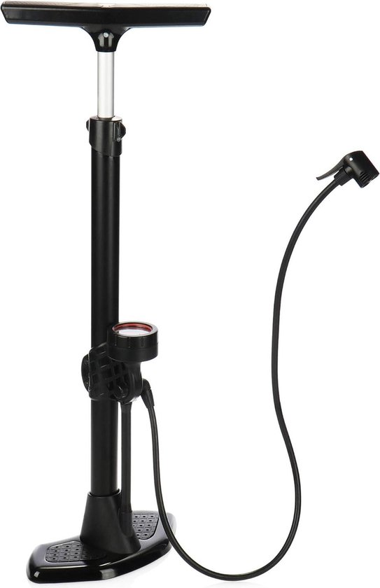 Fietspomp met framebeugel voor fietsbanden en ballen - divers assortiment adapters