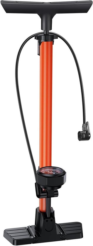 Fietspomp met Gauge - Hogedruk pomp - Banden Oppompen - Dubbel Ventiel Ontwerp - 160 PSI Max - Oranje