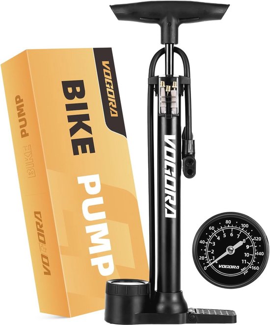 Fietspomp met Hogedrukmeter tot 160 PSI - Universeel voor Presta en Schrader Ventielen - Ideaal voor Fietsen, Ballen en Opblaasbare Voorwerpen