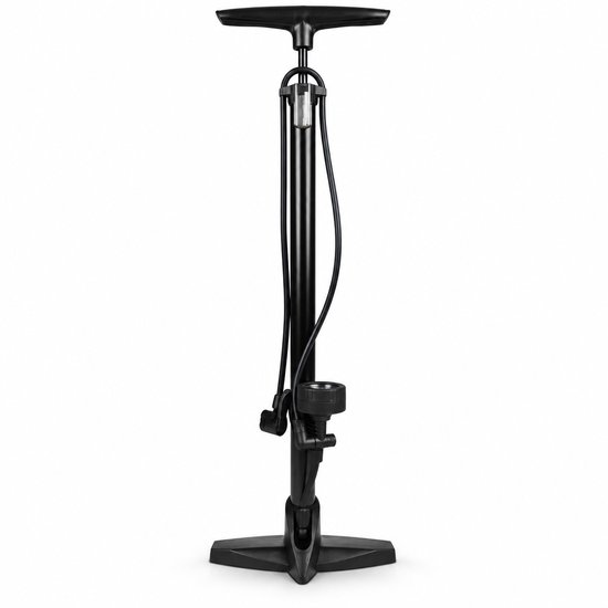 Fietspomp met Manometer - 11 Bar - Slang 95 cm - Dubbele Pompkop - Zwart