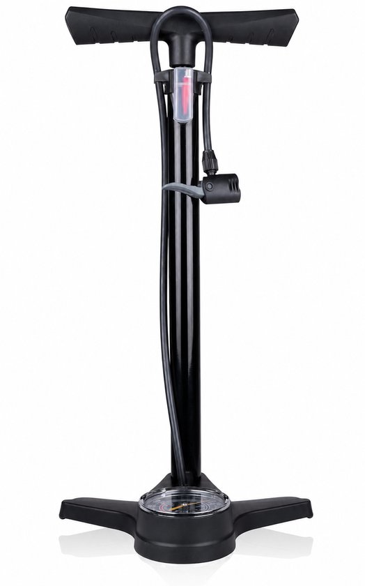 Fietspomp met Manometer 12 Bar – Vloerpomp , Schrader & Frans Ventiel – Inclusief Ballen- en Opblaasadaptoren – Geschikt voor Fiets, Auto & Scooterbanden