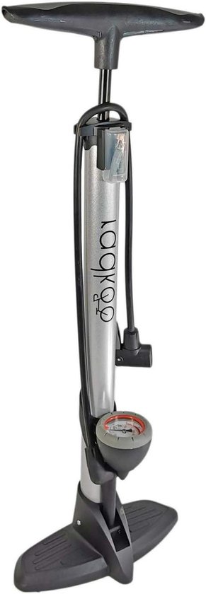 Fietspomp Met Manometer - Staande Pomp - Banden Oppompen - Dubbele Ventielkop - 11 Bar - Zilver
