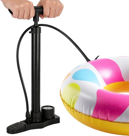 Fietspomp met Manometer - Voetpomp Fiets - Banden Oppompen - Compact Opvouwbaar - 43.5 cm - Zwart