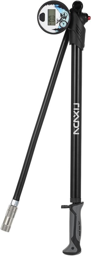 Fietspomp met Meter - Bandenpomp - Onderhoud Fiets - 300PSI Hoge Druk - 33 cm - Zwart