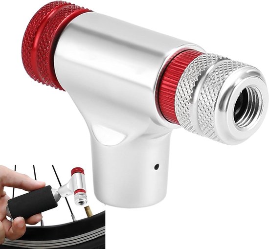Fietspomp - Mini pomp - Banden oppompen - Automatische ventielherkenning - Compact formaat - Zilver