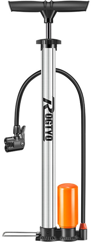 Fietspomp - Pomp - Universele pomp - Meerdere maten mondstukken - Pomp - RVS - Zilver