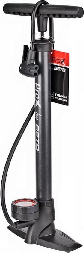 Fietspomp proX met drukmeter - 11Bar manometer - alle ventielen - vloerpomp - Antraciet van Merkloos