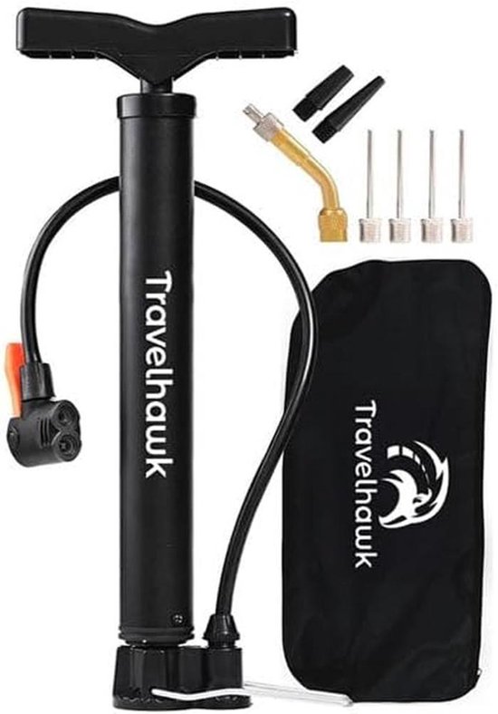 Fietspomp RVS met Universele Ventieladapter - Staande Hoge Druk Pomp