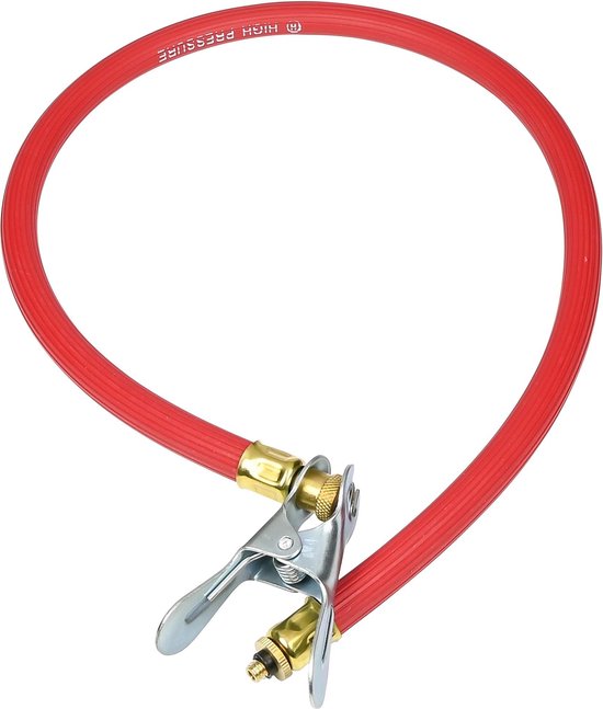 Fietspomp slang - universeel - jumbo - high pressure - rood - vervangende reserve fietspompslang van Simson