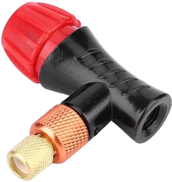 Fietspomp Ventielkop - CO2 Pompkop - Banden Oppompen - Hoge Sterkte - 54 mm - Zwart Rood