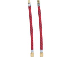 Fietspomp Verlengstuk - Ventielslang Rubber - Fietsbanden Oppompen - Flexibele Rubberlegering - 16.5 cm - Koper en Zilver
