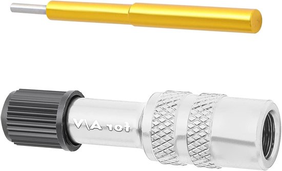 Fietspompadapter - Ventielverlenger - Fietsbanden Oppompen - Lichtgewicht Aluminium - 14 gram - Zilver