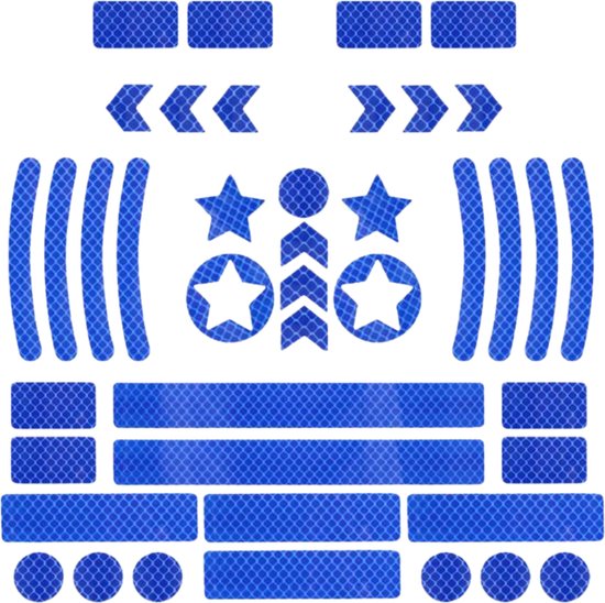 Fietsreflector - Reflecterende Veiligheids stickers blauw  - Reflectie tape voor in het verkeer - Maak wandelwagens, koffers, buggy's, skelters, helms, fietsen etc goed zichtbaar in het donker. van MrGoods