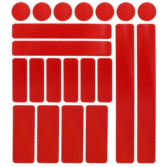 Fietsreflector - Reflecterende Veiligheids stickers rood - Reflectie tape voor in het verkeer - Maak wandelwagens, koffers, buggy's, skelters, helms, fietsen etc goed zichtbaar in het donker. van Reflecto