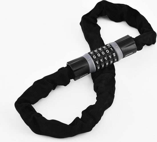 Fietsslot 900 mm (lengte) 6 mm (dik staal) kettingschakel-combinatieketting-fietsslot met 5-cijferig wachtwoord voor fiets, motorfiets, e-bike, deur, poorthek, zwart van $