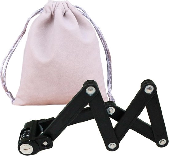 Fietsslot, anti-diefstal slotset, fietsslot, vouwslot, 120 cm, met opbergtas, met 4-cijferige combinatie, voor combinatiesloten, poorten, kabelsloten, skateboards, sportartikelen van Merkloos