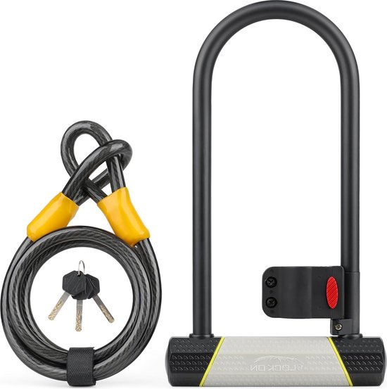 Fietsslot diefstalbeveiliging - 180 x 320 mm U-slot + kabel - racefiets mountainbike fiets Fatbike slot van Merkloos