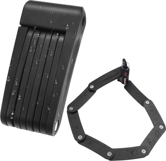 Fietsslot, hoge veiligheid, schuifvaste stalen sloten met slothouder, diefstalbeveiliging, draagbaar vouwslot voor fiets, e-scooter, e-bike/racefiets, veiligheidsniveau 10 (zwart) van SPGOOD