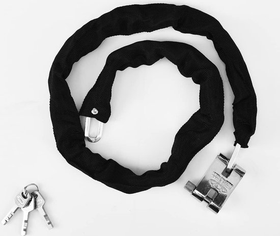 Fietsslot, kettingslot, met 6 mm stalen ketting en waterdichte afdekking, anti-diefstal fietsslot met sleutel voor fiets, motorfiets, scooter van Lidofigo