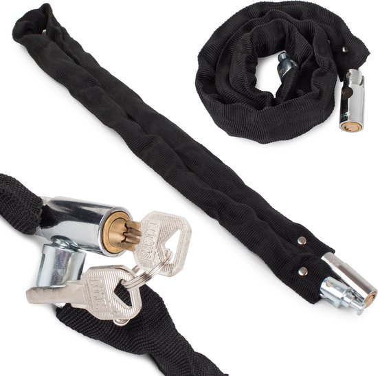 Fietsslot Lengte 80cm - 2 X Sleutel - RVS Ketting - Messing slot -  Bestand tegen weersomstandigheden - Zwart van Merkloos