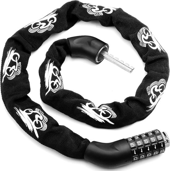 Fietsslot met cijfers 1000 mm hoog veiligheidsniveau - Fietskettingslot 5-cijferige codecombinatie kettingslot van ABUS