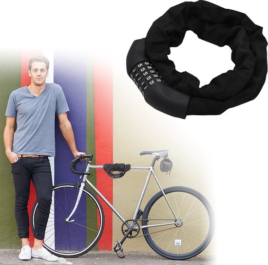Fietsslot met cijferslot - 120 cm - Kettingslot fiets - Fietssloten electrische fietsen - Fietsslot ketting van Cycle Tech