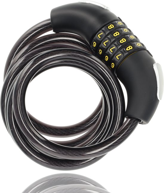 Fietsslot met cijferslot 180 cm – kettingslot voor fiets & elektrische fietsen – sterk stalen slot – anti-diefstal beveiliging – fietssloten voor extra veiligheid van Valourstrike