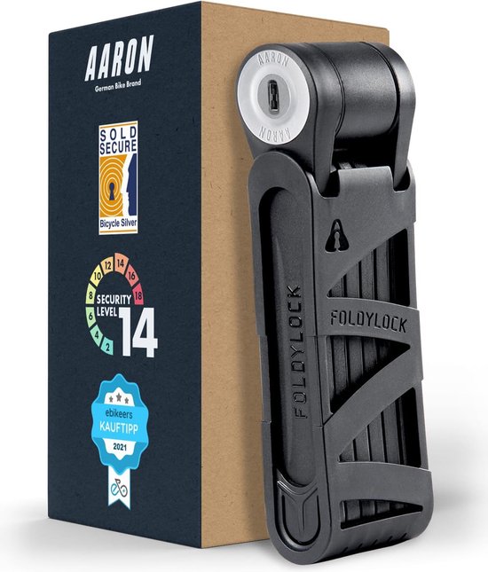 Fietsslot - veilig vouwslot niveau 14, gepatenteerd hoogveiligheidsslot met houder - licht fietsslot met sleutel voor e-bike, racefiets, motorfiets van Wodan.