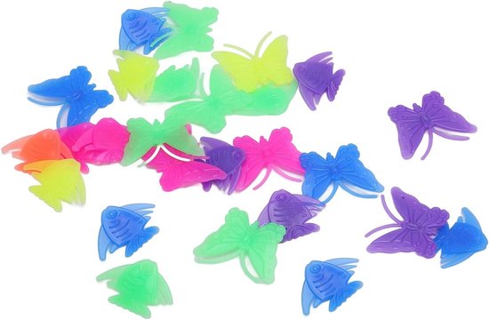 Fietsspaakkralen - Wieldecoratie Kinderen - Fiets Versieren - Insecten Visvorm - 26 stuks - Multicolor