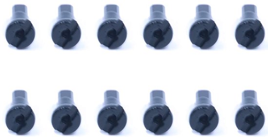 Fietsspeichen nippels van legering, 12 stuks, 14 g, Zwart