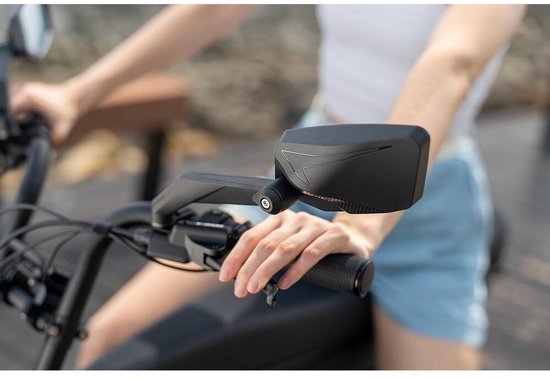 Fietsspiegel Links Edge Fatbike / E-bike Luxe Met Klem - Extra Groot En Licht Dimmend Glas