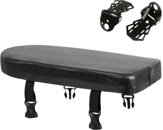 Fietsstoeltje Achterzitje - Met Voetsteuntjes - Fietszitje Achter - Bagagedrager Kussen - Fietsstoeltje Set - Achterzitje Fiets - Fietskussen Bagagedrager - Universeel - Zwart - Elektrische Fiets/ Fietsen/Elektrische Scooter - Verdikt - Zacht van Bovvy