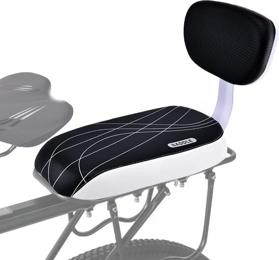 Fietsstoeltje - Fiets Achterzitje - Deluxe - met Rugleuning - Voetsteun - Zwart van LyncoSport.
