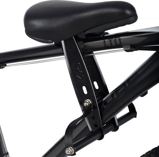 Fietsstoeltje - Fietszitje op de stang - Kleur Zwart - Zitje voor voorop de fiets - geen zwaar zitje op het stuur meer! van Qibbel